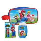 Cumpara ieftin Set produse ingrijire copii, gel de dus si sampon, balsam de buze si borseta depozitare Super Mario 1809, 110 ml, Lorenay