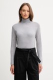 United Colors of Benetton pulover de l&acirc;nă culoarea gri, light, cu guler, 11AHD203Y