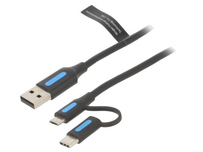 Cablu USB 2.0 A/B Micro/USB C 2m foto