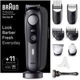 Aparat de tuns barba Braun Beard Trimmer BT9441, Wet&amp;amp;Dry, buton rotativ de precizie, 40 de setari pentru lungime, 3 capete, 4 piepteni, 1 aparat d