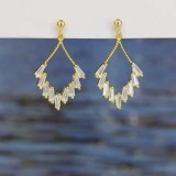 Cercei Argint 925 Gold Cu zirconiu placati cu aur ARG410D, Argintboutique