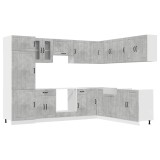 Cumpara ieftin Set dulapuri de bucatarie 14 piese &bdquo;Lucca&rdquo; gri beton Lemn