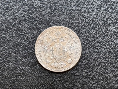 Moneda Austria 10 Kreuzer 1870 Franz Joseph Viena foto