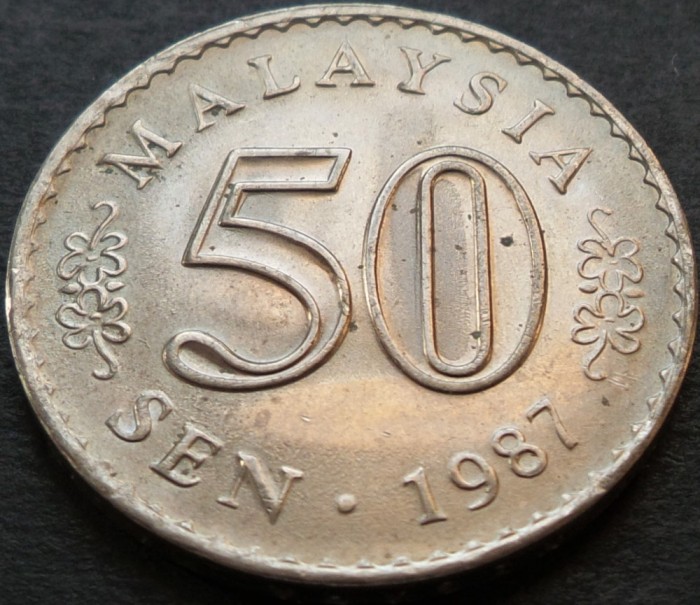 Moneda 50 SEN - MALAEZIA, anul 1987 * cod 4299