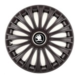 Cumpara ieftin Set 4 capace roti pentru Skoda Nou Alb-Negru, model Dino Black, R16, Autohelix MSA