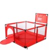 Tarc Copii Joaca Interior/Exterior cu Cos Baschet, Pliabil, 126x126x66 cm, Rosu, Buz - Siguranta si Spatiu de Joaca
