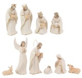 Figurina Nasterea Domnului polirasina multicolora 8,5x5x21h; 8x7x20h; 7x7x18h; 7x7x17h