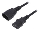 Cablu Alimentare 1,8m IEC C13-C14 Negru 10A, Akyga