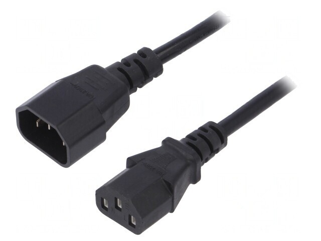 Cablu Alimentare 1,8m IEC C13-C14 Negru 10A