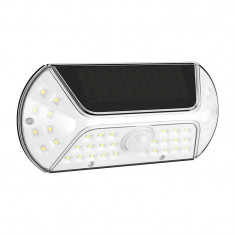 Aplica solara LED SMD pentru perete Flippy, cu senzor de miscare, dreptunghiulara, IP44, luminozitate mare 40 LED-uri, 3.7V, 1200mah, autonomie 8 ore,