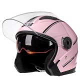 Cumpara ieftin Casca Moto/Scuter FIXATO Italia, Viziera Dubla, Protectie UV, marime universala 56-62cm, Roz