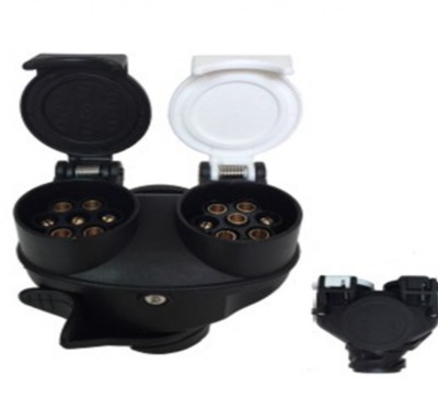 Adaptor priza rulota / remorca 13 &amp;ndash; 2&amp;times;7 pini tip NS foto