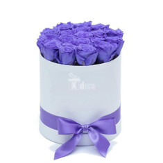 Cutie Ø17cm cu Trandafiri Criogenati XL violet Ø6,5cm