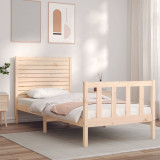 Cadru de pat cu tablie single mic, lemn masiv GartenMobel Dekor, vidaXL