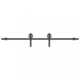 Cumpara ieftin Set feronerie pentru usi glisante, negru, 200 cm, otel