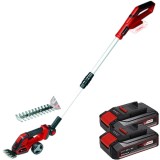 Einhell GE-CG 18/100 Li T PXC + Twinpack CB - Masina de tuns gard viu 20 cm + Set 2 acumulatori Li-Ion 18 V 2.5 Ah