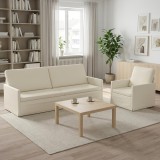 Cumpara ieftin Set de canapea 2 pcs Crem Tesatura din corduroy