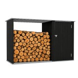 Casuta Gradina Fargo 249x160x103 cm, Otel Zincat, Verde/Maro/Gri, Depozitare Unelte, Hecht
