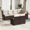 vidaXL Set de canapele pentru grădină cu pernă 7 pcs Maro Rattan poli 3354067