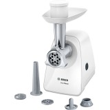 Masina de tocat carne Bosch SmartPower MFW2520W, 1.7 kg/min, 350 W, accesoriu carnati/kebbe, alb