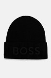 Boss Orange caciula de lana culoarea negru, de lana, 50522449
