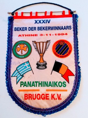 Fanion fotbal PANATHINAIKOS ATENA - FC BRUGGE 03.11.1994 foto