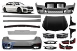 Pachet de tuning LCI potrivit pentru BMW Seria 7 G12 cu ampatament lung 2016-2018 cu elemente din lac negru Performance AutoTuning
