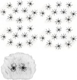 Set panza si 40 paianjeni Hotmnty, bumbac/plastic, alb/negru