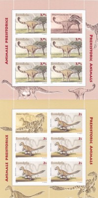 ROMANIA 2016 - ANIMALE PREISTORICE - SET MINICOLI, MNH - LP 2092c. foto