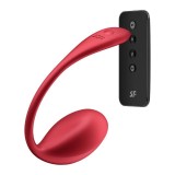 Vibrator pentru cupluri SATISFYER Shiny Petal, control prin aplicație și telecomandă, vibrații personalizate, roșu