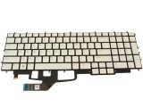 Tastatura Laptop Gaming, Dell, Alienware m17 R3, P45E, P45E001, F8HJ6, 0F8HJ6, iluminata, RGB, alba, layout US