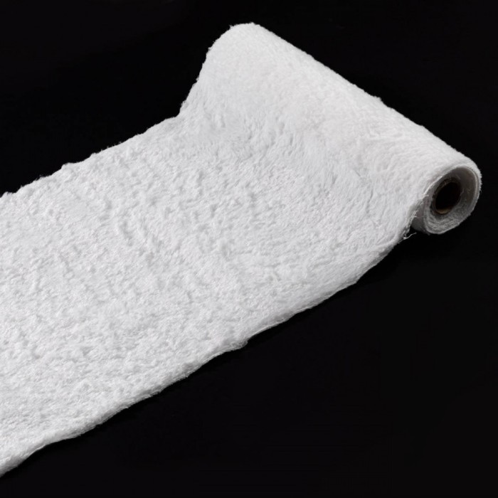 Tesatura Decorativa Craciun, Blana Artificiala, Alba, 2.5m x 24cm