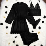 Cumpara ieftin Set Pijama de Dama 4 Piese din Satin - ANI121