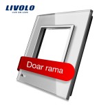 Cumpara ieftin Rama simpla Livolo din sticla gri pentru priza si module media