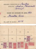 Romania, Uniunea Sindicatelor sanitare, Tichet de cotizare, Bucuresti, 1950