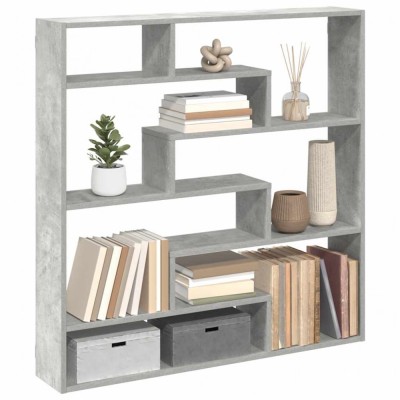 vidaXL Raft cubic perete cu 7 compartimente gri beton lemn prelucrat foto