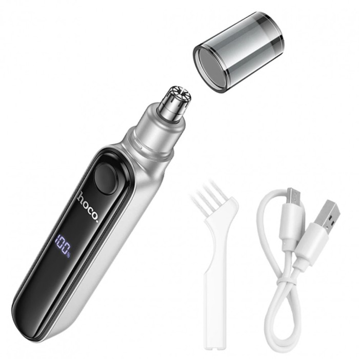 Aparat tuns par facial HOCO, Nose Trimmer, Portabil, Acumulator intern 400mAh, 5650RPM, silention, ergonomic