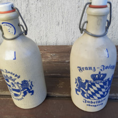 Lot doua sticle de bere ceramica Germania 0,5 l vechi vintage decor retro