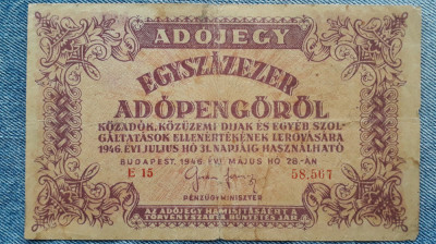 100000 Adopengorol 1946 Ungaria / seria 58567 / adopengo, pengo foto