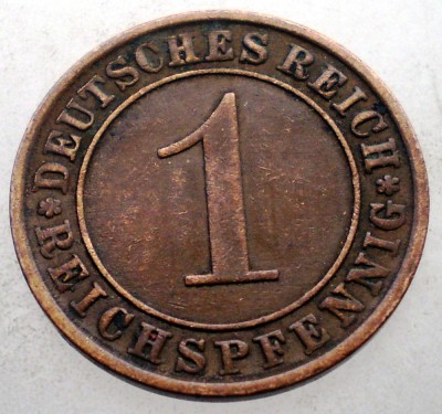2.697 GERMANIA WEIMAR 1 REICHSPFENNIG 1932 A foto