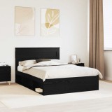 Cumpara ieftin Cadru de pat Stejar Negru 150 x 200 cm Lemn prelucrat