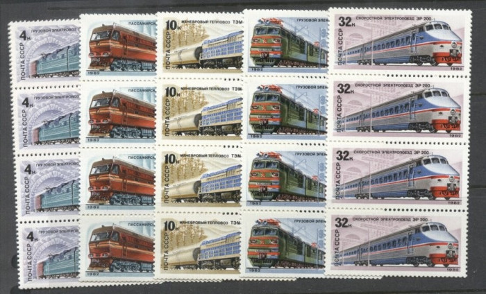 Russia 1982 Trains Locomotives x 4 MNH DC.035