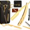 Set profesional de foarfece de tuns și forfece de filat Black Gold + Accesorii
