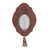 Cumpara ieftin Rama foto perete textil roz polirasina aurie 22x2x31 cm, 10x15 cm