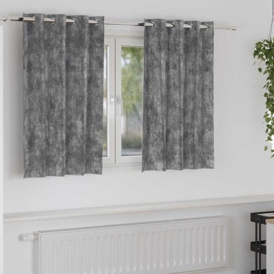 vidaXL Draperie cu perdele 2 pcs Gri 140 x 140 cm Catifea 4107653 foto