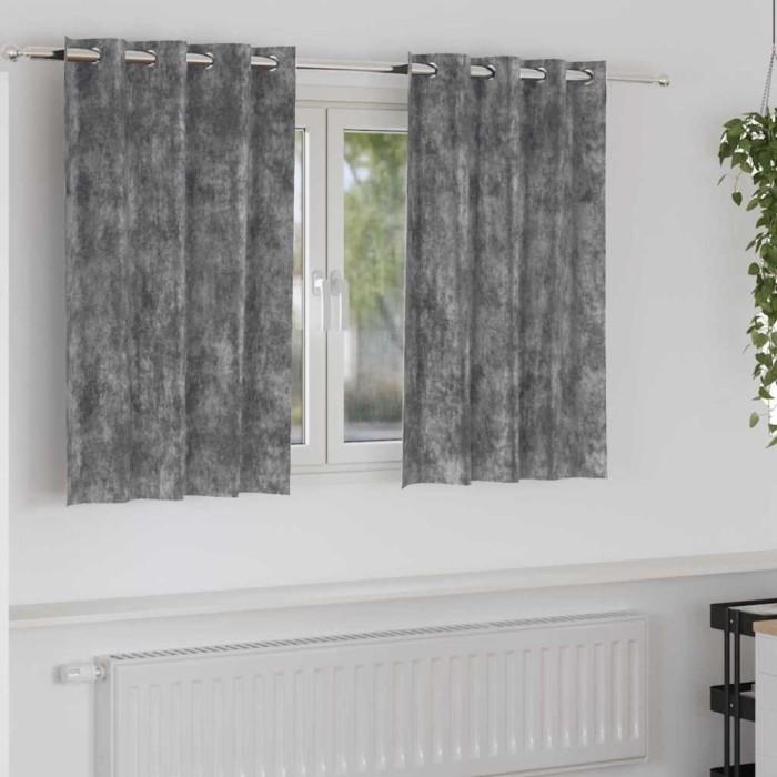vidaXL Draperie cu perdele 2 pcs Gri 140 x 140 cm Catifea 4107653