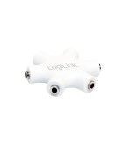 Splitter adaptor Jack 3.5 mm mama x6 stereo +cu cablu 0.2m alb