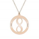 Eternity - Colier personalizat infinit in cerc din argint 925 placat cu aur roz, Bijubox