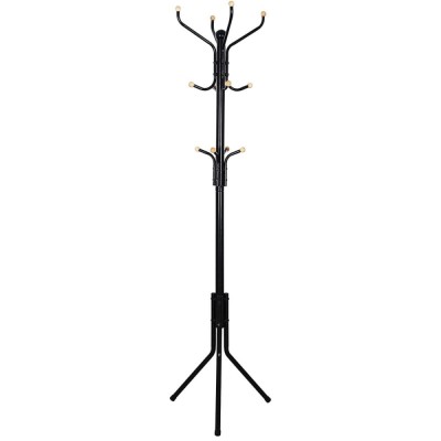 Cuier, Songmics, 12 carlige, metal, negru, 44x44x182 cm foto