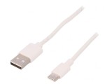 Cablu USB 2.0 USB-A la USB-C 3m Alb 480Mbps, Goobay